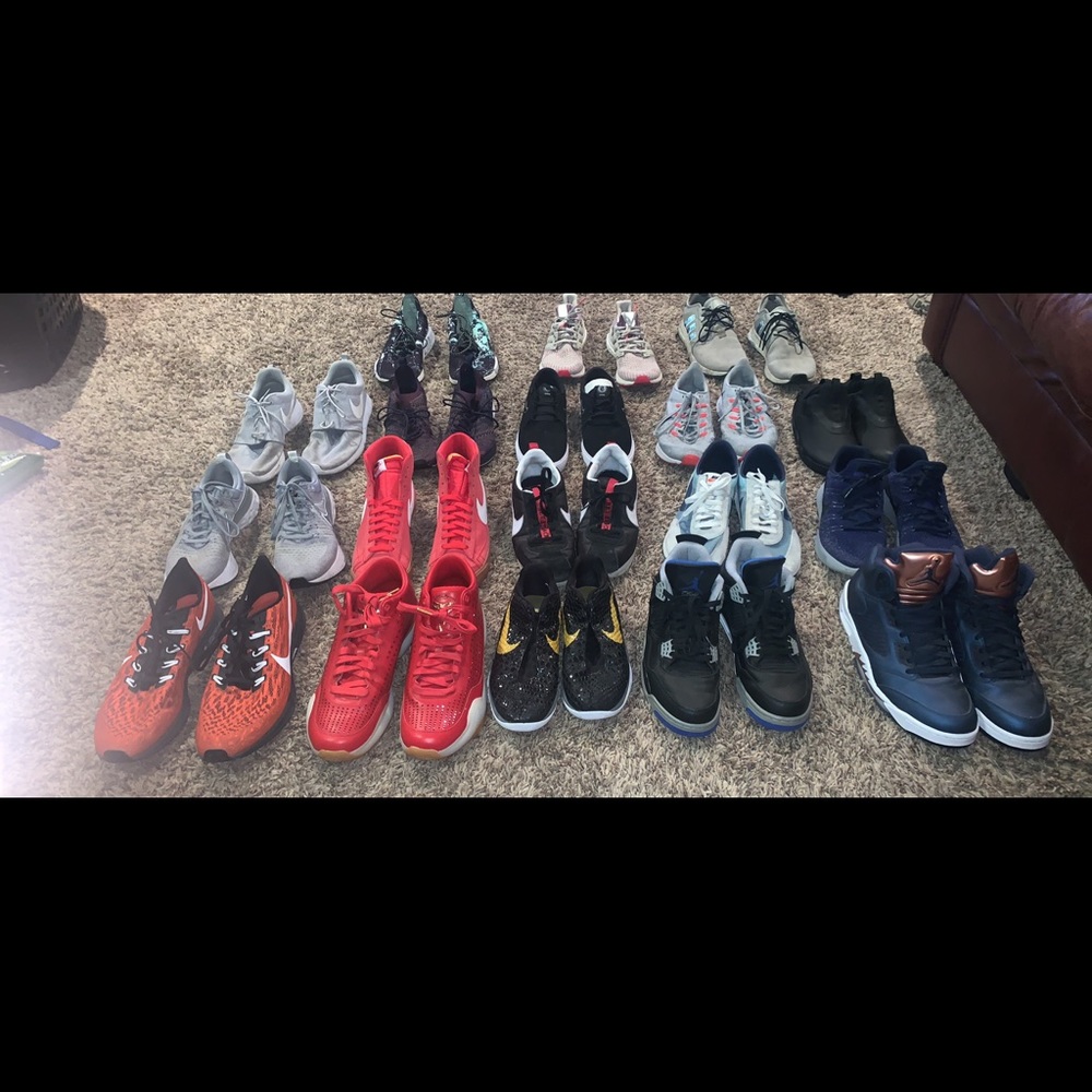 Nike, Jordan’s and Adidas! All different sizes